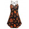 Robe à Bretelle D'Halloween à Imprimé Crâne de Grande Taille - Noir 2X
