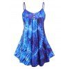 Robe à Motif Coeur Teintée Grande Taille - Bleu 3X