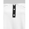 Plus Size Flower Open Shoulder Mock Button Asymmetric T Shirt - WHITE 2X