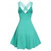 Mock Button Strappy Heathered Dress - LIGHT GREEN XXL