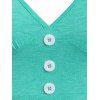 Mock Button Strappy Heathered Dress - LIGHT GREEN XXL