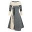 Robe Plissée en Blocs de Couleurs à Lacets - Gris XXL