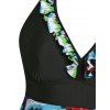 Maillot de Bain Tankini Mouchoir Coloré Imprimé de Grande Taille à Volants - multicolor 5X