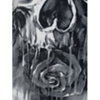 Skull Flower Print Slimming Tank Top