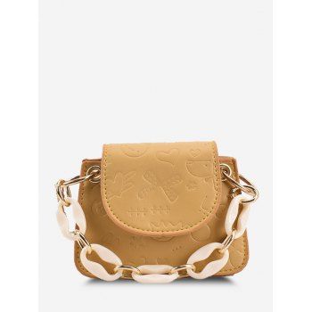 

Chains Embossed Pattern Mini Crossbody Bag, Yellow