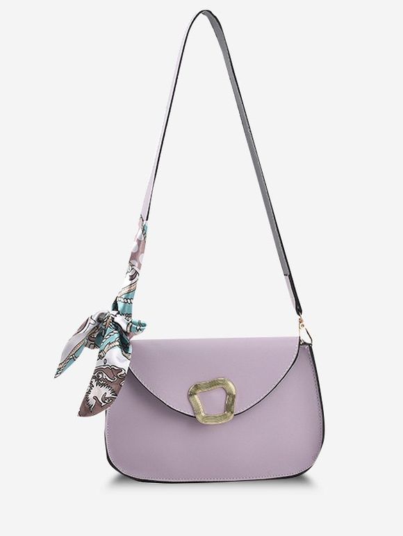 Sac à Bandoulière Irrégulier Embelli D'Echarpe en Métal - Violet clair 