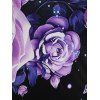 Plus Size Cold Shoulder Floral Print Cinched Tee - BLACK 4X