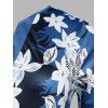 T-shirt Bicolore Fleuri Imprimé de Grande Taille - Bleu L