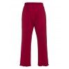 Ensemble de Pyjama T-shirt en Jersey de Grande Taille et de Pantalon - Rouge foncé 1X