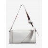 Sac à Bandoulière Zippé en Couleur Unie à Chaîne - Blanc 