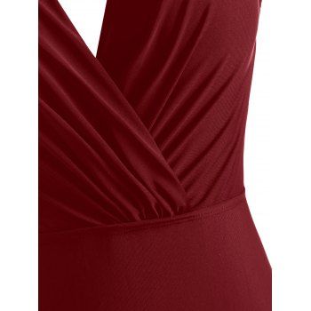 Hollow Out Open Back Ruched One-piece Swimsuit