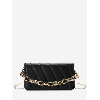 

Rectangle Quilted Chains Shoulder Bag, Black