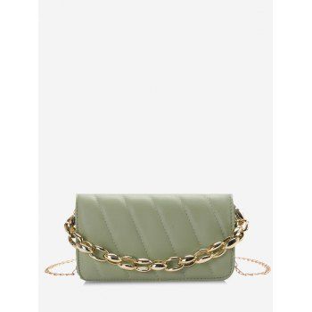 

Rectangle Quilted Chains Shoulder Bag, Light green
