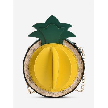 

Pineapple Pattern Chain Round Crossbody Bag, Green