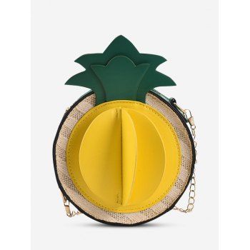 

Pineapple Pattern Chain Round Crossbody Bag, Yellow