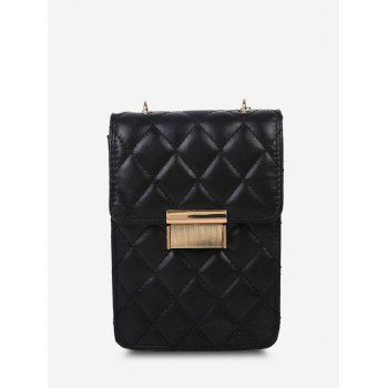 

Lattice-Quilted Chain Crossbody Bag, Black
