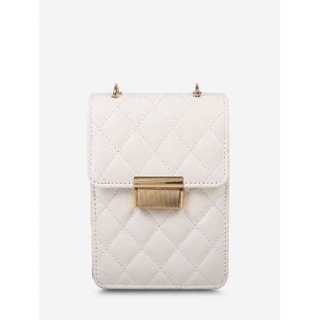 

Lattice-Quilted Chain Crossbody Bag, Milk white