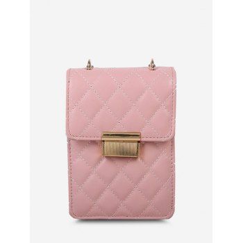 

Lattice-Quilted Chain Crossbody Bag, Pink