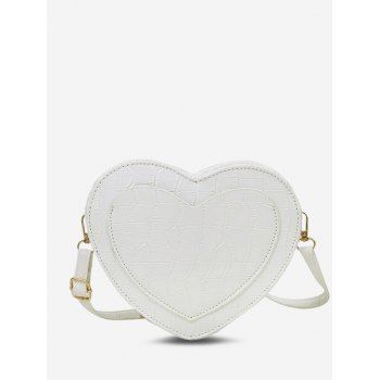 

Heart-Shape Embossed Crossbody Bag, Milk white