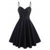 Mesh Swiss Dot Vintage A Line Dress - BLACK S