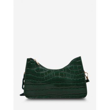 

Half-Chain Strap Embossed Shoulder Bag, Shamrock green