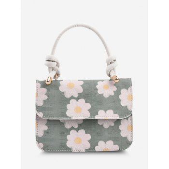 

Floral Print Top Handle Chain Bag, Avocado green