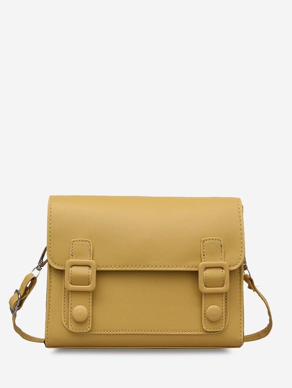 Sac à Bandoulière de Messager Rectangulaire Style Rétro - Jaune Soleil 