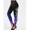 Pantalon D'Halloween Moulant à Imprimé Crâne - Noir XXL