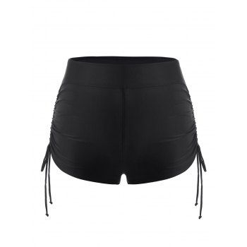 

Plus Size Ruched Boyshorts Swim Bottom, Black