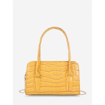Embossed Top Handle Crossbody Bag, Sun yellow