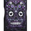 Plus Size Skull Skew Collar Cinched T-shirt and Cami Top Set - PURPLE 5X