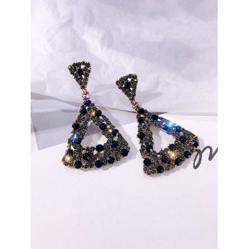 

Rhinestone Cut-Out Triangle Drop Earrings, Black