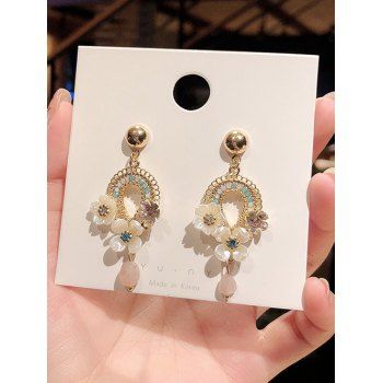 

Hollow Waterdrop Floral Earrings, Golden