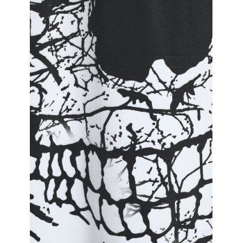 Branch Bird Skull Printed Lace T Shirt