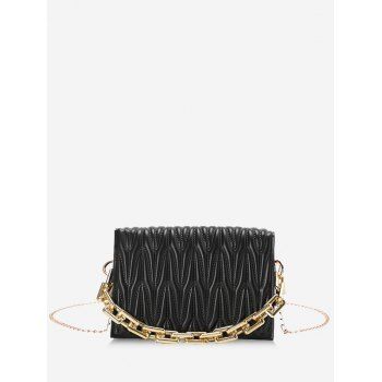 

Quilted Chunky Chain Handle Crossbody Bag, Black