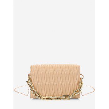 

Quilted Chunky Chain Handle Crossbody Bag, Light khaki