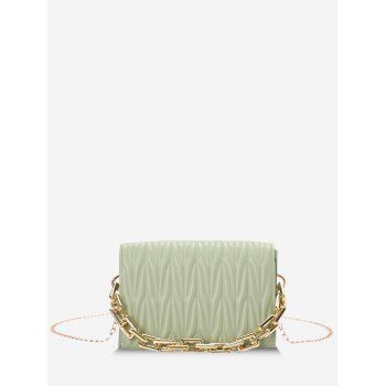 

Quilted Chunky Chain Handle Crossbody Bag, Light green