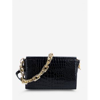 

Embossed Double Strap Crossbody Bag, Black