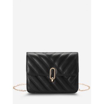 

Slash-Quilted Half-Chain Strap Crossbody Bag, Black