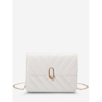 

Slash-Quilted Half-Chain Strap Crossbody Bag, White