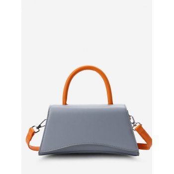 

Color Contrasting Top Handle Crossbody Bag, Blue gray