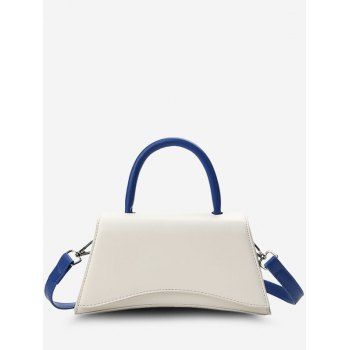 

Color Contrasting Top Handle Crossbody Bag, White