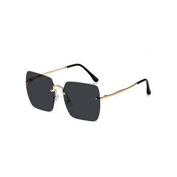 

Square Metal Rimless Sunglasses, Black