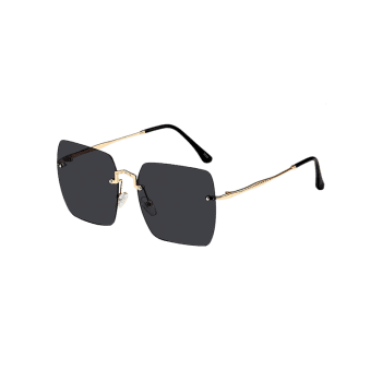 Square Metal Rimless Sunglasses
