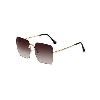 

Square Metal Rimless Sunglasses, Deep coffee
