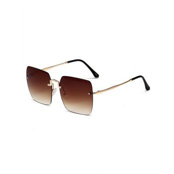 

Square Metal Rimless Sunglasses, Chestnut