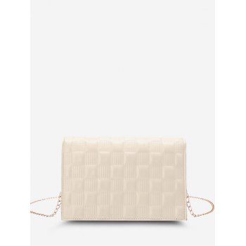 

Square-Quilted Adjustable Chain Strap Shoulder Bag, White