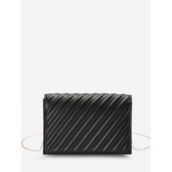 

Slash-Quilted Chain Strap Crossbody Bag, Black