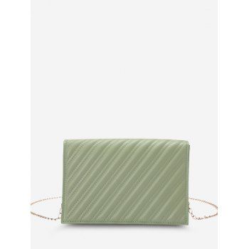 

Slash-Quilted Chain Strap Crossbody Bag, Light green