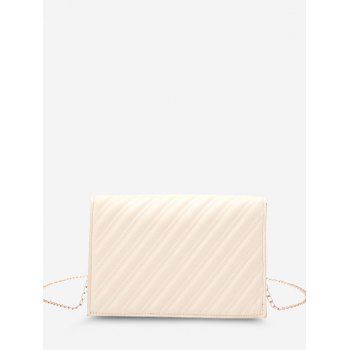 

Slash-Quilted Chain Strap Crossbody Bag, White